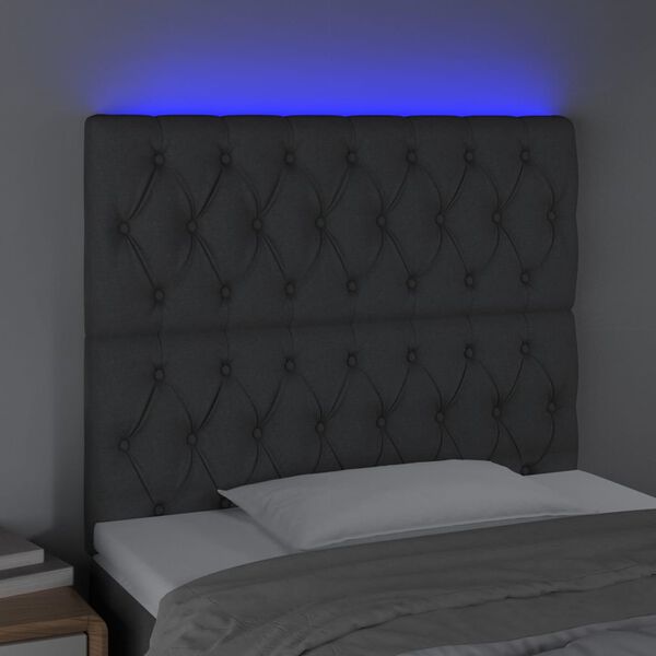 vidaXL s&ouml;t&eacute;tsz&uuml;rke sz&ouml;vet LED-es fejt&aacute;mla 100x7x118/128 cm