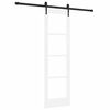 vidaXL Cs&uacute;sz&oacute; ajt&oacute; 61 x 198,5 cm T&ouml;m&ouml;r fenyőfa &eacute;s &uuml;veg Feh&eacute;r