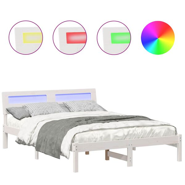 vidaXL &Aacute;gykeret fejt&aacute;ml&aacute;val Feh&eacute;r 120 x 200 cm T&ouml;m&ouml;r fenyőfa