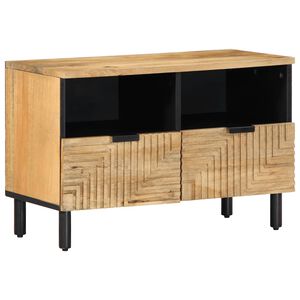 vidaXL barna t&ouml;m&ouml;r mang&oacute;fa TV-szekr&eacute;ny 70x33x46 cm