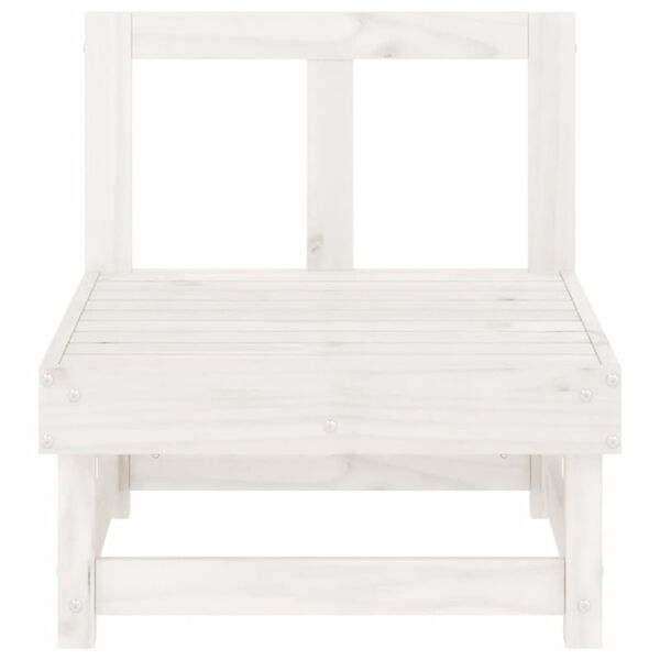 vidaXL fehér tömör fenyőfa kerti középső kanapé