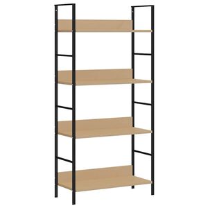 vidaXL 4 szintes t&ouml;lgysz&iacute;nű szerelt fa k&ouml;nyvespolc 60x27,6x124,5 cm