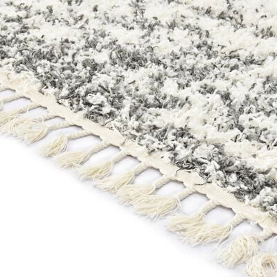 vidaXL bézs-homokszínű bozontos PP berber szőnyeg 160 x 230 cm