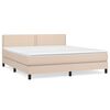 vidaXL cappuccino sz&iacute;nű műbőr rug&oacute;s &aacute;gy matraccal 160 x 200 cm