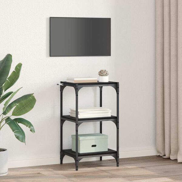 vidaXL K&ouml;nyvespolc Musta tammi 40 x 33 x 70,5 cm Műszaki fa &eacute;s vas