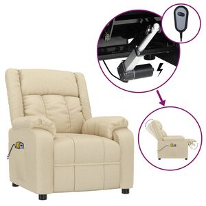 vidaXL kr&eacute;msz&iacute;nű sz&ouml;vet elektromos massz&aacute;zsfotel