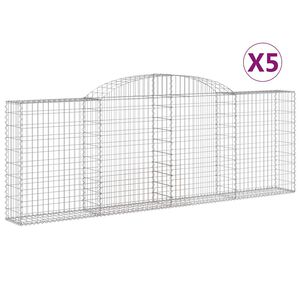 vidaXL 5 db &iacute;ves horganyzott vas gabion kos&aacute;r 300 x 30 x 100/120 cm