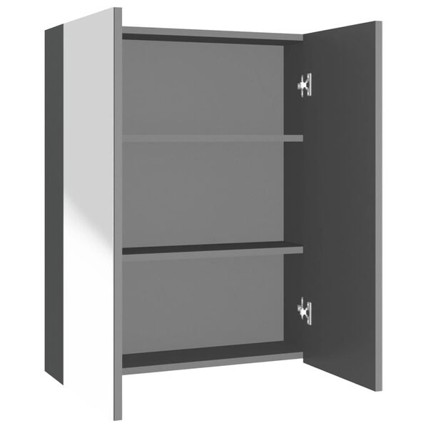vidaXL antracitsz&uuml;rke MDF t&uuml;kr&ouml;s f&uuml;rdőszobaszekr&eacute;ny 60 x 15 x 75 cm