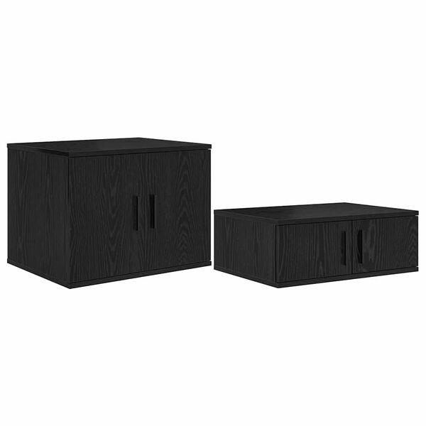 vidaXL T&aacute;rol&oacute;szekr&eacute;ny 2 pcs Fekete t&ouml;lgy 118 x 41 x 40 cm Faanyag