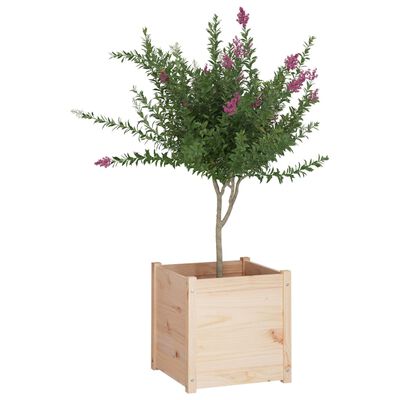 vidaXL tömör fenyőfa kerti virágtartó 50x50x50 cm