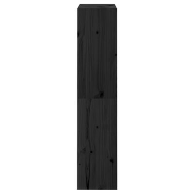 vidaXL fekete tömör fenyőfa könyvszekrény/térelválasztó 60x30x135,5 cm