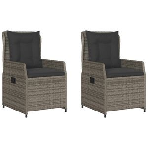 vidaXL 2 db sz&uuml;rke polyrattan d&ouml;nthető kerti sz&eacute;k