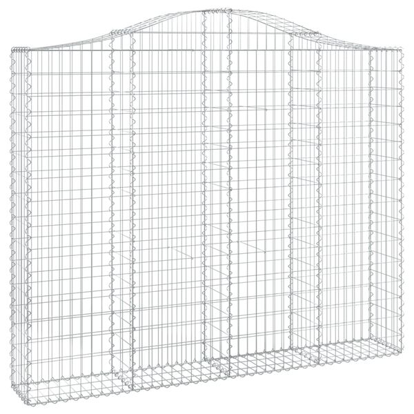 vidaXL 7 db íves horganyzott vas gabion kosár 200x30x160/180 cm