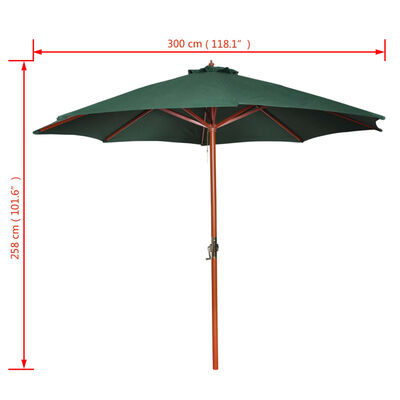 vidaXL zöld napernyő 258 cm