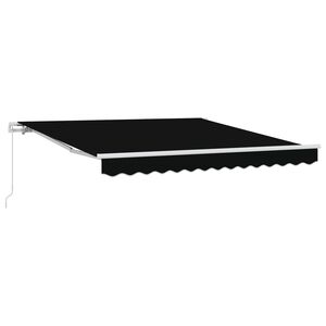 vidaXL Beh&uacute;zhat&oacute; napellenző Fekete 350 x 250 cm Pamut &eacute;s Alum&iacute;nium