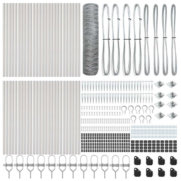 vidaXL Ker&iacute;t&eacute;soszlop Ez&uuml;st 100 x 0,4 m (50 mm h&aacute;l&oacute;) Ac&eacute;l