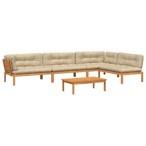 vidaXL 5 r&eacute;szes t&ouml;m&ouml;r ak&aacute;cfa kerti raklap &uuml;lőgarnit&uacute;ra p&aacute;rn&aacute;val