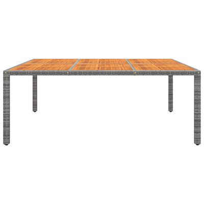 vidaXL szürke akácfa és polyrattan kerti asztal 200 x 150 x 75 cm