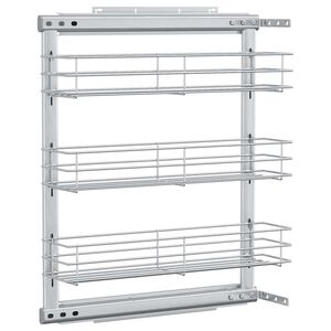 vidaXL ez&uuml;stsz&iacute;nű 3 szintes kih&uacute;zhat&oacute; konyhai dr&oacute;tkos&aacute;r 47x15,5x55,5cm