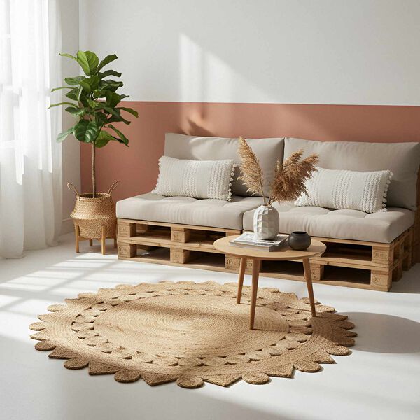 vidaXL Szőnyeg Barna &Oslash; 240 cm Juta