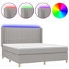 vidaXL vil&aacute;gossz&uuml;rke sz&ouml;vet rug&oacute;s &eacute;s LED-es &aacute;gy matraccal 160x200 cm