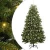vidaXL Mű kar&aacute;csonyfa 240 cm 300 LED Meleg feh&eacute;r PVC &eacute;s Ac&eacute;l Z&ouml;ld