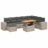vidaXL 9 r&eacute;szes sz&uuml;rke polyrattan kerti &uuml;lőgarnit&uacute;ra p&aacute;rn&aacute;kkal