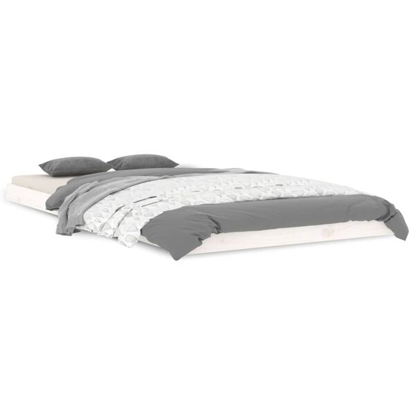 vidaXL fehér tömör fenyőfa ágykeret 100 x 200 cm