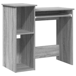 vidaXL sz&uuml;rke sonoma sz&iacute;nű szerelt fa &iacute;r&oacute;asztal polcokkal 84x40x78 cm