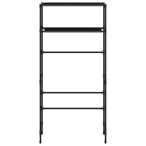 vidaXL 2 szintes fekete vas mosógép feletti tárolóállvány 69x28x143 cm