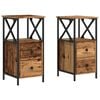 vidaXL 2 db antik fa sz&iacute;nű szerelt fa &eacute;jjeliszekr&eacute;ny 34 x 35,5 x 70 cm