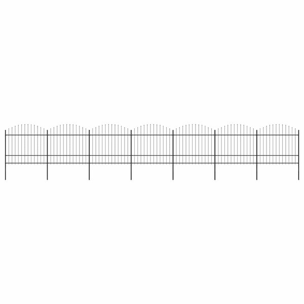 vidaXL fekete ac&eacute;lker&iacute;t&eacute;s l&aacute;ndzs&aacute;s tetejű szeg&eacute;llyel 1248 x 175 cm