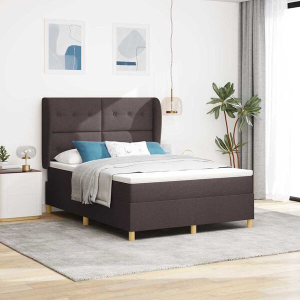 vidaXL Boxspring &aacute;gy matraccal S&ouml;t&eacute;tsz&uuml;rke 90x190 cm Sz&ouml;vet s&ouml;t&eacute;tbarna