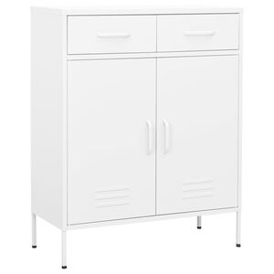 vidaXL feh&eacute;r ac&eacute;l t&aacute;rol&oacute;szekr&eacute;ny 80 x 35 x 101,5 cm