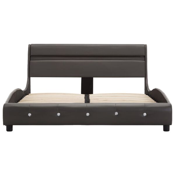 vidaXL sz&uuml;rke LED-es műbőr &aacute;gykeret 140 x 200 cm