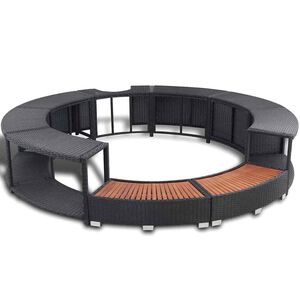 vidaXL fekete polyrattan jakuzzi-keret