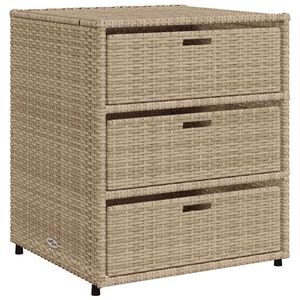 vidaXL b&eacute;zs polyrattan kerti t&aacute;rol&oacute;szekr&eacute;ny 55 x 59 x 69 cm