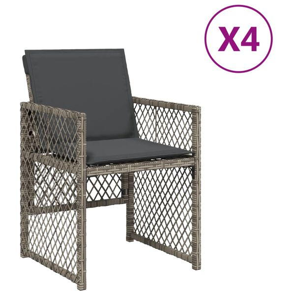 vidaXL 4 db sz&uuml;rke polyrattan kerti sz&eacute;k p&aacute;rn&aacute;val