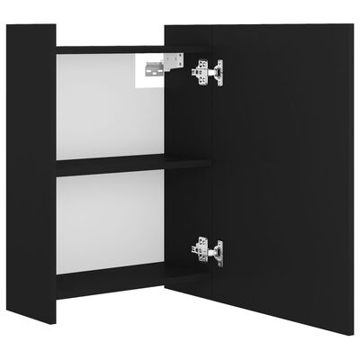 vidaXL fekete forgácslap tükrös fürdőszoba szekrény 62,5x20,5x64 cm