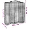 vidaXL 7 db &iacute;ves horganyzott vas gabion kos&aacute;r 200x50x200/220 cm