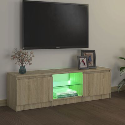 vidaXL sonoma tölgy színű TV-szekrény LED lámpákkal 120x30x35,5 cm