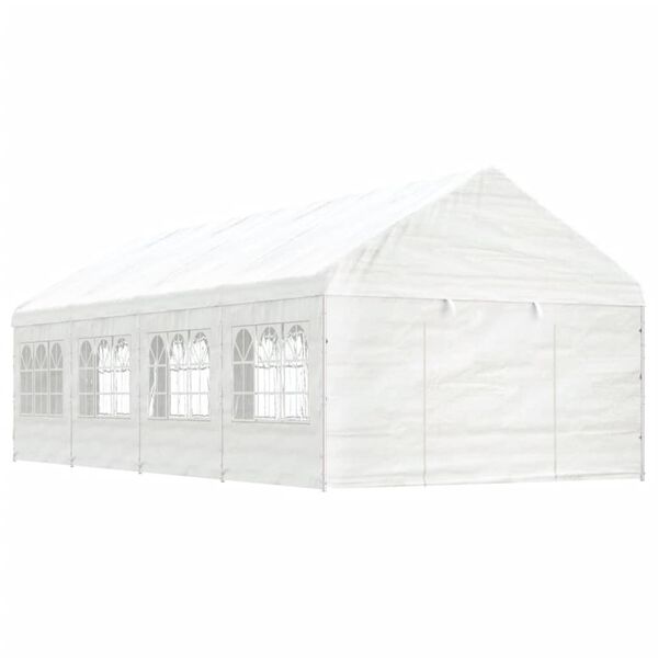 vidaXL fehér polietilén pavilon tetővel 8,92 x 4,08 x 3,22 m