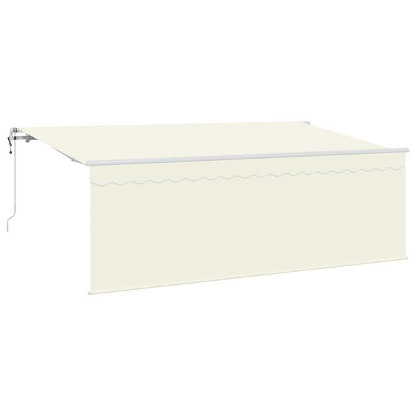 vidaXL Beh&uacute;zhat&oacute; napellenző Kr&eacute;m 400 x 200 cm Pamut &eacute;s Alum&iacute;nium