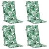 vidaXL 4 db levélmintás szövet magas háttámlájú székpárna