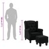 vidaXL fekete szövet fotel lábzsámollyal