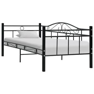 vidaXL fekete f&eacute;m kanap&eacute;&aacute;gy-keret 90 x 200 cm