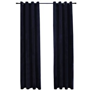 vidaXL 2 db fekete b&aacute;rsony s&ouml;t&eacute;t&iacute;tőf&uuml;gg&ouml;ny gyűrűkkel 140 x 245 cm