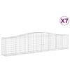 vidaXL 7 db íves horganyzott vas gabion kosár 400x50x80/100 cm