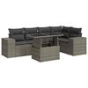 vidaXL 6 r&eacute;szes sz&uuml;rke polyrattan kerti &uuml;lőgarnit&uacute;ra p&aacute;rn&aacute;kkal