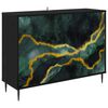 vidaXL Sz&eacute;f WIJHE Fekete T&ouml;lgy 102 x 33 x 76 cm Szerelt Fa